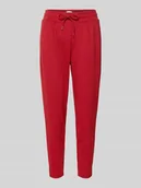 Spodnie damskie - Spodnie sportowe o skróconym kroju z elastycznym pasem - miniaturka - grafika 1