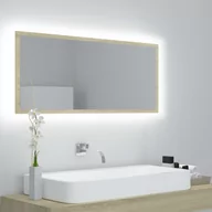 Lustra - vidaXL Lustro łazienkowe z LED, kolor dąb sonoma, 100x8,5x37 cm, płyta - miniaturka - grafika 1