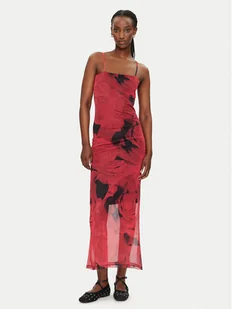 Noisy May Sukienka letnia Rosa 27033451 Czerwony Slim Fit - Sukienki - miniaturka - grafika 1