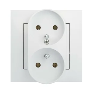 LEDart ELEKTRO - PLAST podwójne 2 x 2P + Z CARLA biały ELEKTRO - PLAST - Wyłączniki światła i elektryczne - miniaturka - grafika 1