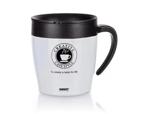 Banquet Kubek termiczny podróżny TAZZA 330 ml, biały - Kubki termiczne - miniaturka - grafika 1