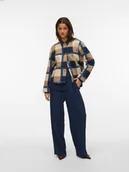 Kurtki damskie - Vero Moda Kurtka pluszowa w kolorze beżowo-granatowym - miniaturka - grafika 1