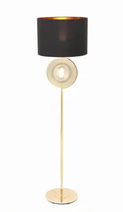 Lumina Deco MONTERONI glamour lampa podłogowa złota z czarnym abażurem - Lampy stojące - miniaturka - grafika 1