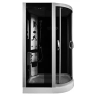 Kabiny z hydromasażem - Kabina prysznicowa z hydromasażem na niskim brodziku czarne ścianki 120x85 prawa MO-18220 - miniaturka - grafika 1