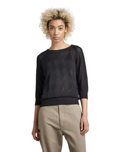 G-STAR RAW Damski sweter Pointelle 1 Sl Knit, Czarny (Caviar B754-d301), M - Swetry damskie - miniaturka - grafika 1