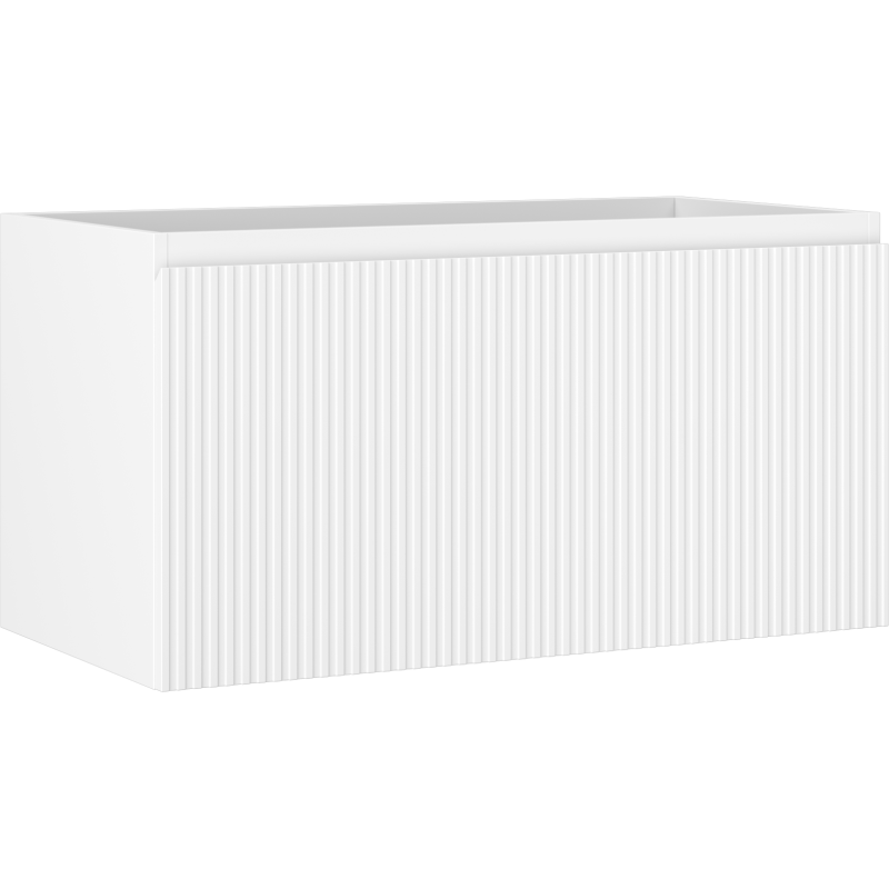 Mexen Rivel szafka łazienkowa podumywalkowa 90 cm, 1 szuflada, ryflowana , biała mat - 91A20-09047-1-BF01