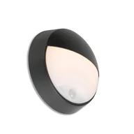 Lampy ogrodowe - QAZQA Kinkiet zewnętrzny czarny LED czujnik ruchu/zmierzchu IP54 - Hortus - miniaturka - grafika 1