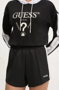 Guess szorty YARROW damskie kolor czarny z aplikacją high waist V5GD14 KCRU2 - Spodnie sportowe damskie - miniaturka - grafika 1