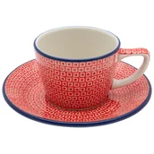 Filiżanki - FILIŻANKA do herbaty kawy 200 ml ze spodkiem - Ceramika Artystyczna Bolesławiec - miniaturka - grafika 1