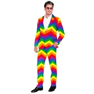 Kurtki damskie - WIDMANN MILANO PARTY FASHION - Kostium na imprezę, tęczowy wzór, kurtka i spodnie, LGBTQ, Christopher Street Day - miniaturka - grafika 1