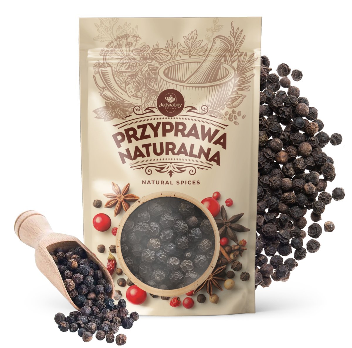 Ziarnisty PIEPRZ CZARNY naturalny aromatyczny PREMIUM ziarno jakość 150g