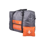 Torby podróżne - Torba podróżna składana dodatkowy bagaż materiałowa miękka szara - miniaturka - grafika 1