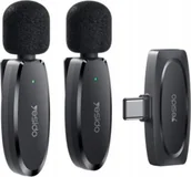 Akcesoria do komputerów stacjonarnych - Yesido yesido KR13 Mikrofon MEMS 2szt. na Klips Type-C, Wireless 2.4GHz, BLACK / CZARNY - miniaturka - grafika 1