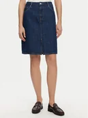 Spódnice - Tommy Hilfiger Spódnica jeansowa WW0WW44390 Granatowy Regular Fit - miniaturka - grafika 1