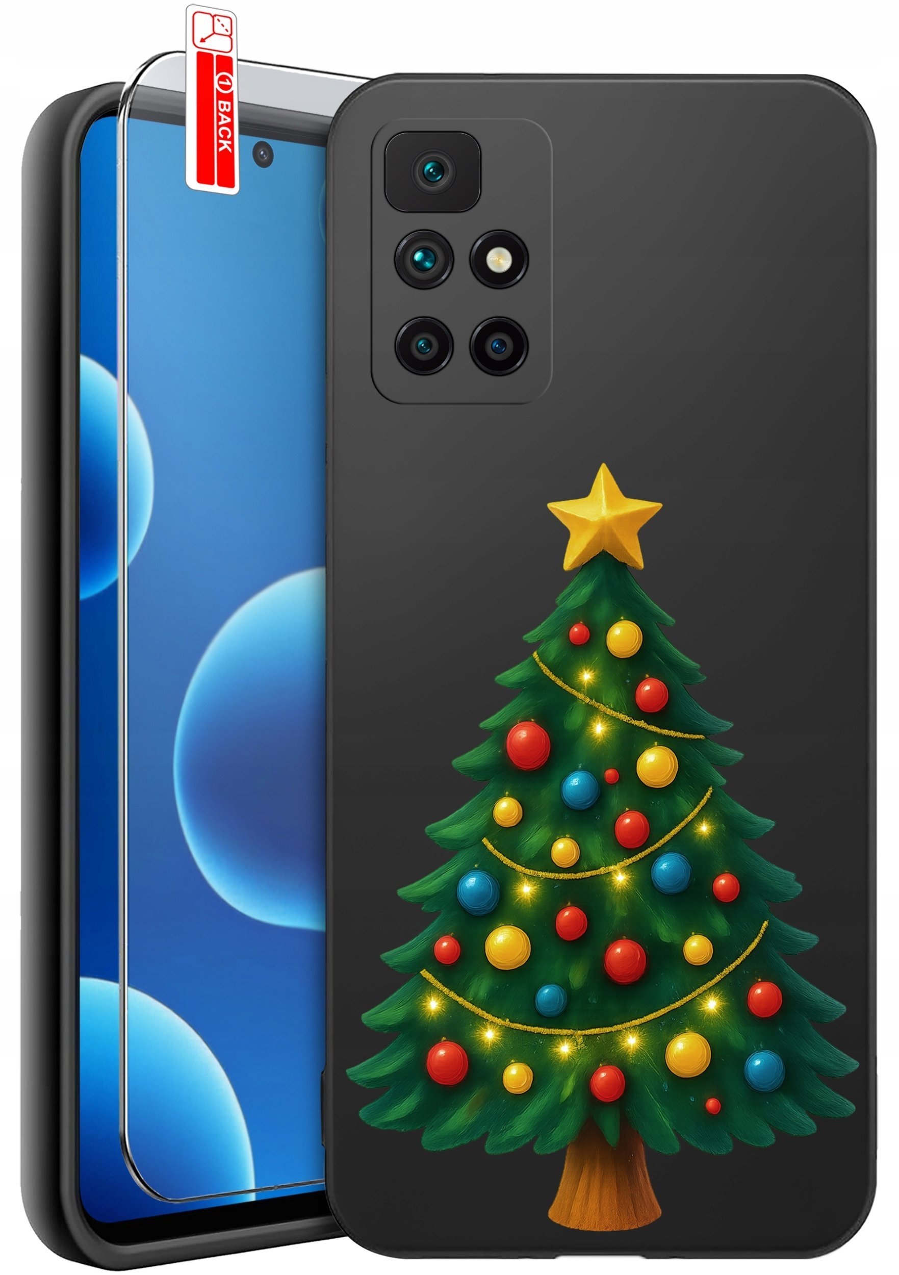 krainaGSM Etui Do Xiaomi Redmi 10 Wzory Silikonowe Matt Case + Szkło 9H