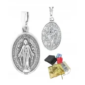 Dewocjonalia - Klasyczny Srebrny Medalik Matka Boska Cudowna Pr. 925 Na Komunię Chrzest - miniaturka - grafika 1