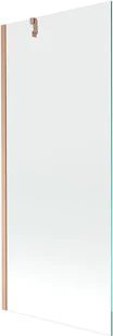Mexen Next parawan nawannowy 1-skrzydłowy 80 x 150 cm, transparent, miedź szczotkowana - 895-080-000-00-00-65 - Parawany nawannowe - miniaturka - grafika 1