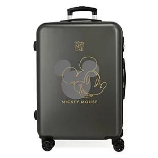 Disney Mickey Outline Walizka średniej wielkości Czarny 46x65x23 cms Sztywne ABS Zamknięcie kombinowane boczne 56L 3 kg 4 Podwójne Koła, czarny, średnia walizka - Walizki - miniaturka - grafika 1