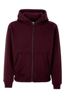 Bluzy dla dziewczynek - Mukua Byron Kids Bluza dziecięca z zamkiem błyskawicznym i kapturem Wine, rozmiar 3/4 - miniaturka - grafika 1