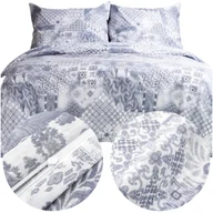 Pościel - Komplet pościeli 200x220 100% NATURALNA BAWEŁNA Pava niebieski ornament - miniaturka - grafika 1