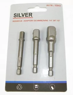 SILVER KOMPLET ADAPTERÓW / UCHWYTÓW DO NASADEK 8szt. 1/2-3/8-1/4" - Śrubokręty - miniaturka - grafika 1