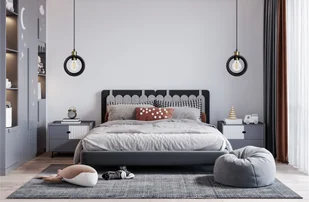 Nowoczesna lampa sufitowa RING wisząca industrialny design, loft, czarna z akcentem starego złota - Lampy sufitowe - miniaturka - grafika 1