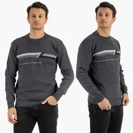 Swetry męskie - Sweter Męski Klasyczny Elegancki Wygodny Okrągły Dekolt Granatowy MUST M Granatowy - miniaturka - grafika 1