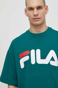 Fila t-shirt Lowell męski kolor zielony z nadrukiem FAM0655 - Koszulki męskie - miniaturka - grafika 1