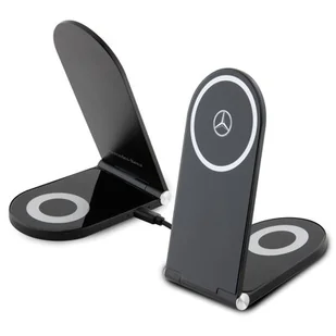 Mercedes składana ład. indukcyjna 2w1 MEMFBGSLK 15W czarny/black Silver Star MagSafe - Ładowarki do telefonów - miniaturka - grafika 1