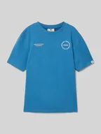 Koszulki dla chłopców - T-shirt z nadrukiem z logo i wyhaftowanym logo - miniaturka - grafika 1