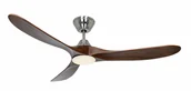 Wentylatory sufitowe - Energooszczędny wentylator sufitowy z oświetleniem LED i pilotem Eco Genuino-L chrom / orzech 152 cm - miniaturka - grafika 1