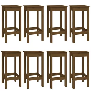 Lumarko 9-cz. zestaw mebli barowych, miodowy brąz, lite drewno sosnowe - Stoły z krzesłami - miniaturka - grafika 4