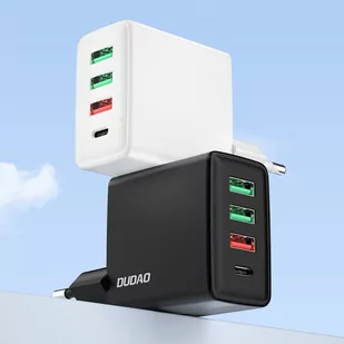 Dudao szybka ładowarka sieciowa 3x USB / USB Typ C PD QC3.0 20W biały (A5H) - Ładowarki do telefonów - miniaturka - grafika 2
