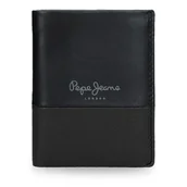 Portfele - Pepe Jeans Podwójny pionowy portfel z portmonetką czarny 8,5x10,5x1 cm Skóra by Joumma Bags, Czarny (Black), Talla única, Pionowy portfel z portfelem - miniaturka - grafika 1