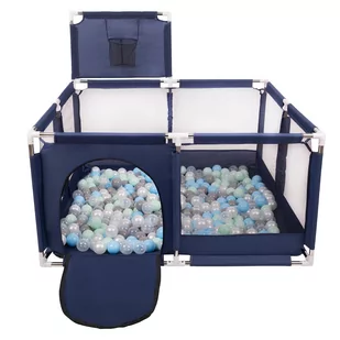 Selonis Boisko KK-100X z piłeczkami 6cm niebieski: perła-szary-transparent-babyblue-mięta 125x125x105/200piłek - Maty edukacyjne - miniaturka - grafika 1