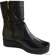 Kozaki damskie - BnW Niskie kozaki czarne na 4 cm koturnie - miniaturka - grafika 1