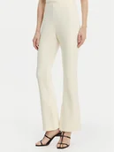 Spodnie damskie - Calvin Klein Spodnie materiałowe LV044B223G Beżowy Flare Fit - miniaturka - grafika 1