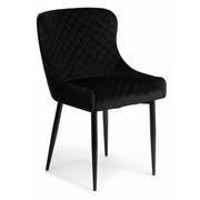 Krzesła - HowHomely Czarne tapicerowane pikowane krzesło Kajto Black HowHomely HH-801B - miniaturka - grafika 1