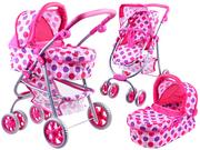Wózki dla lalek - Wózek dla lalek 3w1 spacerówka gondola ZA3895 - miniaturka - grafika 1