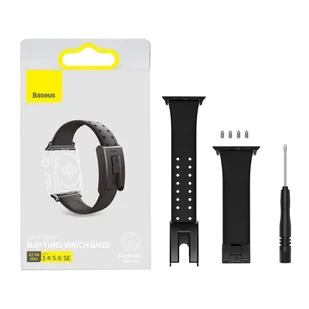 Baseus Slip-Thru pasek opaska bransoleta do Apple Watch 3/4/5/6/SE 42mm/44mm czarny (LBWSE-A01) - Akcesoria do smartwatchy - miniaturka - grafika 19