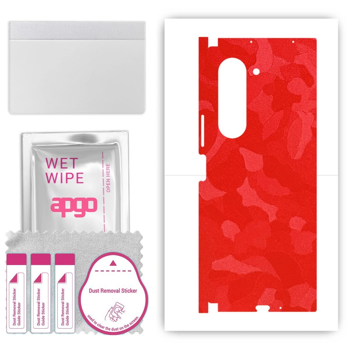 Folia naklejka skórka strukturalna na TYŁ+BOKI do Samsung Galaxy Z Fold 6 - Moro Camo Czerwony - apgo SKINS