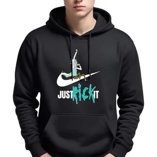 Bluza Męska Czarna Z Kapturem Just Rick It Sportowe Super Wzory - Xxl - Bluzy męskie - miniaturka - grafika 1