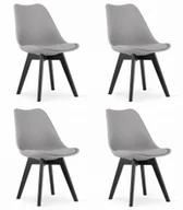 Krzesła - Krzesło szare skandynawskie MARK czarne nogi 4 szt. loft kuchnia - miniaturka - grafika 1