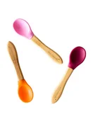 Sztućce dla dzieci - Eco rascals Zestaw łyżeczek bambusowych 3szt - miniaturka - grafika 1