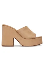 Klapki i japonki damskie - DeeZee Klapki E8341-1 Beżowy - miniaturka - grafika 1