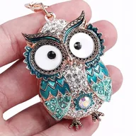 Breloki - Breloczek Brelok do kluczy Sowa Sówka Cyrkonie - miniaturka - grafika 1