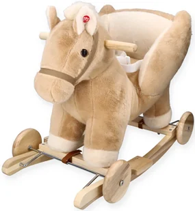 Bujaczek Pegaz Beżowy z fotelikiem i kołami - Skoczki dla dzieci - miniaturka - grafika 1