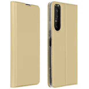 Wąskie etui z klapką, seria Business do Sony Xperia 1 2 - Złoto - Etui i futerały do telefonów - miniaturka - grafika 1