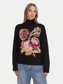 Swetry damskie - Desigual Golf Bird Laroix 25WWJF04 Czarny Regular Fit - miniaturka - grafika 1