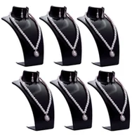 Biżuteria - akcesoria - zestaw 6 sztuk - stojak na biżuterię, stojak na naszyjnik, plastikowy stojak na biżuterię, stojak na kolczyki, stojak na biżuterię, stojak na łańcuszek dla jubilerów - sklepy, stojak - czarny - miniaturka - grafika 1